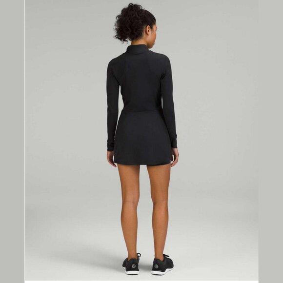 NEW Lululemon Size 10 Women's Nulux Long-Sleeve Tennis Dress Skort Romper, Black - Picture 5 of 6